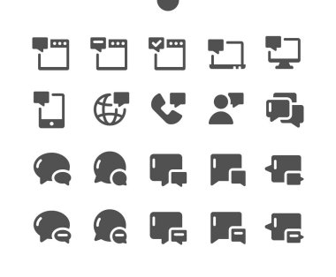 İleti v2 Ui Pixel Mükemmel Yapılandırılmış Vektör Katı Simgeler 48x48 Web Grafikleri ve Uygulamaları için 24x24 Izgara Hazır. Basit Asgari Resim Grafiği