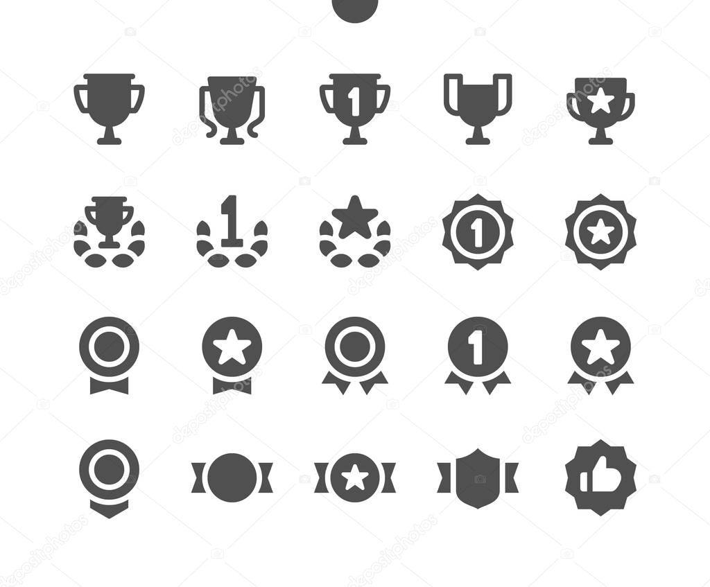 Awards v1 UI Pixel Perfect Well-crafted Vector Solid Icons 48x48 Ready for 24x24 Grid for Web Graphics and Apps. Simple Minimal Pictogram