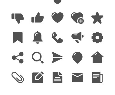 Sosyal Simgeler v2 Ui Piksel Kusursuz Mükemmel Yapılandırılmış Vektör Katı Simgeler 48x48 Web Grafikleri ve Uygulamaları için 24x24 Izgara Hazır. Basit Asgari Resim Grafiği