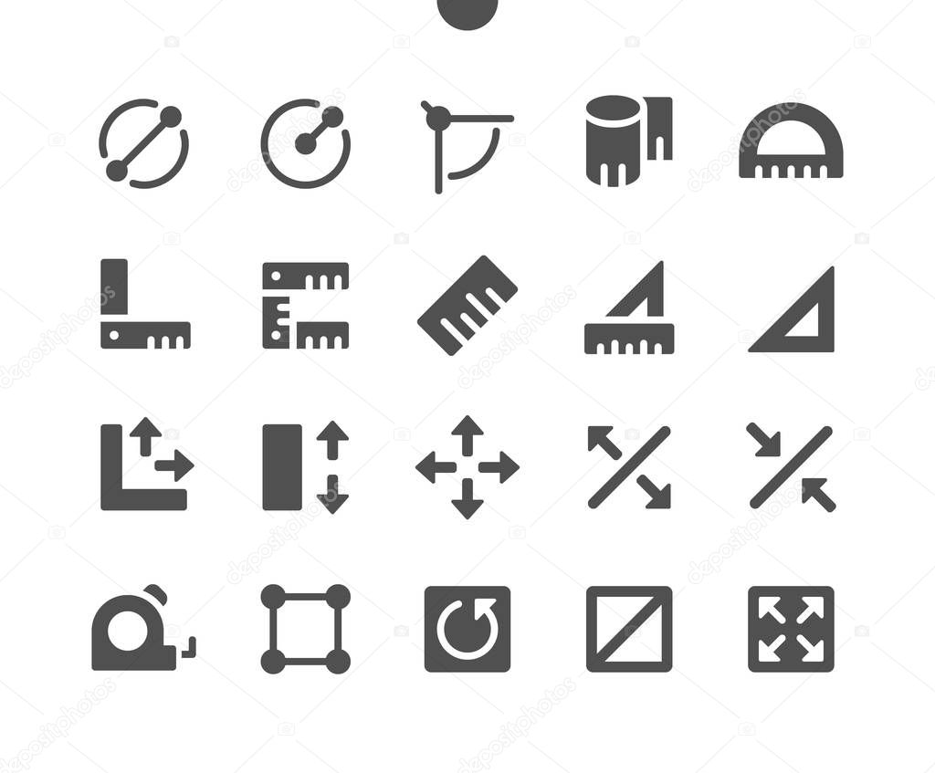 Measure UI Pixel Perfect Well-crafted Vector Solid Icons 48x48 Ready for 24x24 Grid for Web Graphics and Apps. Simple Minimal Pictogram