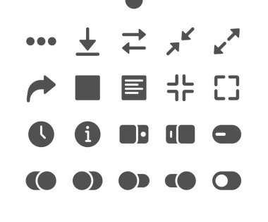 Ses Videosu v5 Ui Pixel Mükemmel Yapılandırılmış Vektör Katı Simgeleri 48x48 Web Grafikleri ve Uygulamaları için Hazır. Basit Asgari Resim Grafiği