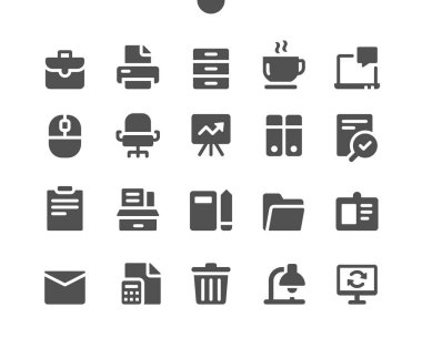 Office Ui Piksel Mükemmel Yapılandırılmış Vektör Katı Simgeler 48x48 Web Grafikleri ve Uygulamaları için 24x24 Izgara Hazır. Basit Asgari Resim Grafiği