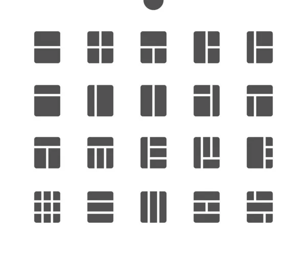 Layout v5 UI Pixel Perfetto Icone solide vettoriali ben realizzate 48x48 Pronte per la griglia 24x24 per grafica e app Web. Pittogramma minimale semplice — Vettoriale Stock
