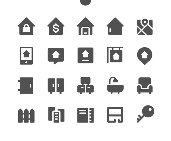 Real Estate UI Pixel Perfect Well-crafted Vector Solid Icons 48x48 Ready for 24x24 Grid for Web Graphics and Apps. Simple Minimal Pictogram — Stock Vector