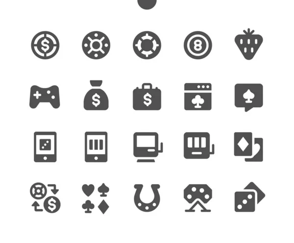 Gambling UI Pixel Perfect Well-crafted Vector Solid Icons 48x48 Ready for 24x24 Grid for Web Graphics and Apps. Simple Minimal Pictogram — Stock Vector