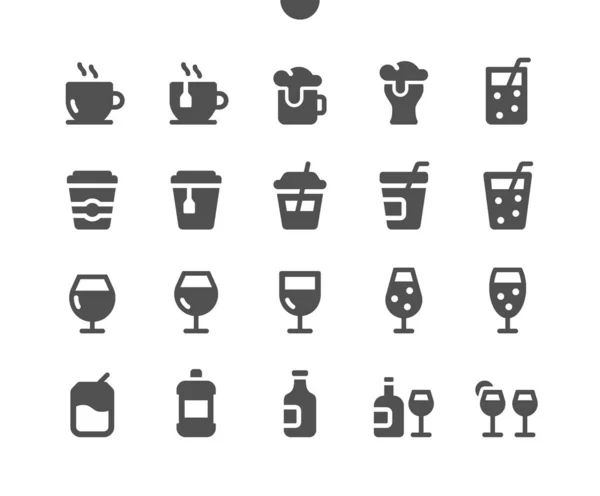 Bebidas v1 UI Pixel Perfecto Vector bien elaborado Iconos sólidos 48x48 Listo para 24x24 Rejilla para gráficos web y aplicaciones. Pictograma mínimo simple — Vector de stock
