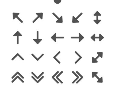 Oklar v1 Ui Pixel Mükemmel Yapılandırılmış Vektör Katı Simgeler 48x48 Web Grafikleri ve Uygulamaları için Hazır. Basit Asgari Resim Grafiği