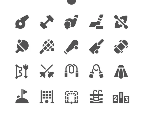 Sport v1 UI Pixel Perfect-crafted Vector Solid Icons 48x48 Siap untuk 24x24 Grid for Web Graphics and Apps. Pictogram Minimal Sederhana - Stok Vektor
