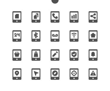 Tablet v3 UI Pixel Mükemmel Yapılandırılmış Vektör Katı Simgeleri 48x48 Web Grafikleri ve Uygulamaları için Hazır. Basit Asgari Resim Grafiği