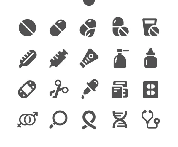 Medical v1 UI Pixel Perfect Gut gearbeitete Vector Solid Icons 48x48 Ready for 24x24 Grid für Web Graphics und Apps. Einfaches minimales Piktogramm — Stockvektor