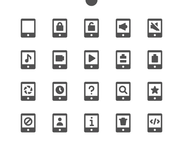 Tablet v1 UI Pixel Perfect Icônes solides vectorielles bien conçues 48x48 Prêt pour la grille 24x24 pour les graphiques et les applications Web. Pictogramme minimal simple — Image vectorielle