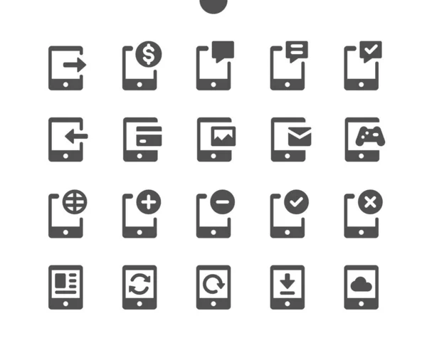 Tablet v2 UI Pixel Perfekt Gut verarbeitete Vector Solid Icons 48x48 Ready for 24x24 Grid für Web Graphics und Apps. Einfaches minimales Piktogramm — Stockvektor