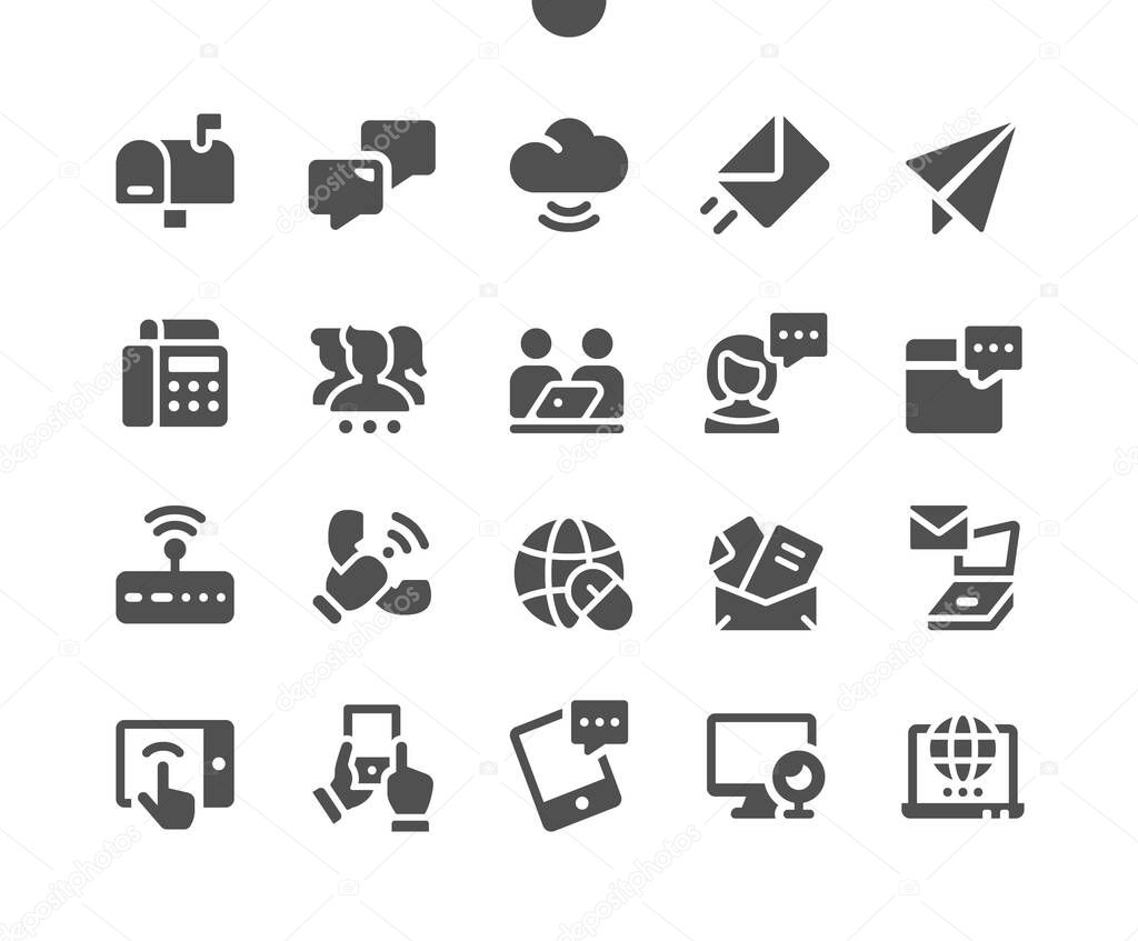 Communication UI Pixel Perfect Well-crafted Vector Solid Icons 48x48 Ready for 24x24 Grid for Web Graphics and Apps. Simple Minimal Pictogram
