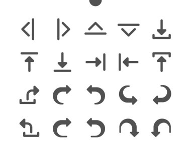 Oklar v4 UI Pixel Mükemmel Yapılandırılmış Vektör Katı Simgeler 48x48 Web Grafikleri ve Uygulamaları için Hazır. Basit Asgari Resim Grafiği