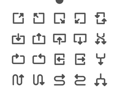 Oklar v5 UI Pixel Mükemmel Yapılandırılmış Vektör Katı Simgeler 48x48 Web Grafikleri ve Uygulamaları için Hazır. Basit Asgari Resim Grafiği