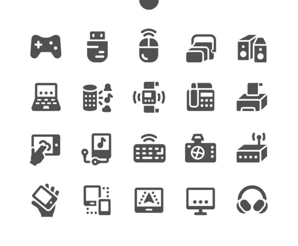 Devices Well-crafted Pixel Perfect Vector Solid Icons 30 2x Grid for Web Graphics and Apps. Simple Minimal Pictogram — Stock Vector