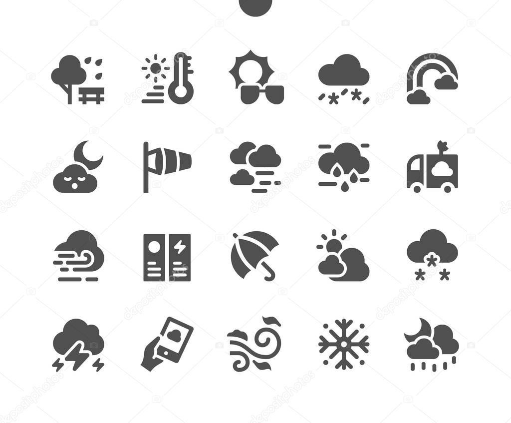 Weather Well-crafted Pixel Perfect Vector Solid Icons 30 2x Grid for Web Graphics and Apps. Simple Minimal Pictogram