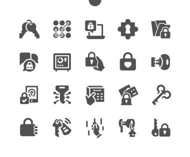 Keys and Locks Well-crafted Pixel Perfect Vector Solid Icons 30 2x Grid for Web Graphics and Apps. Simple Minimal Pictogram clipart