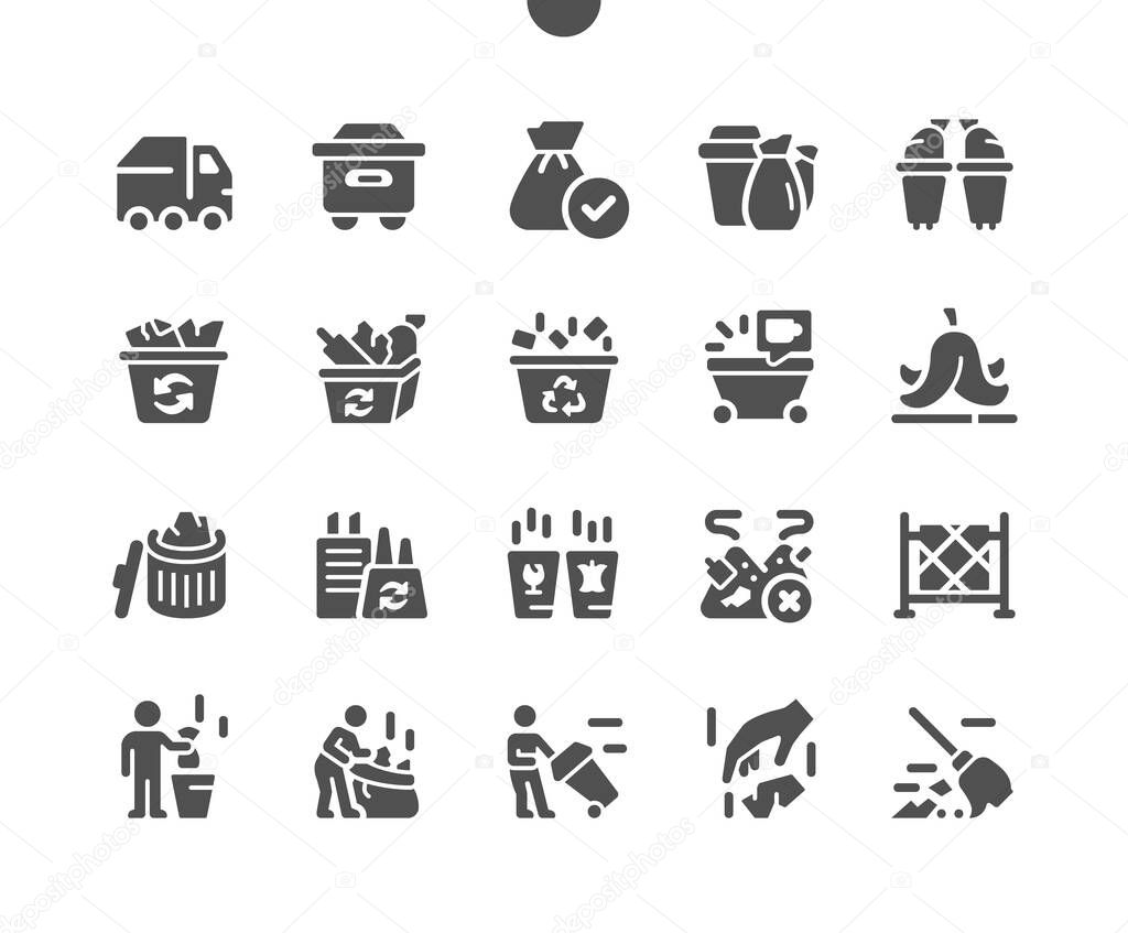 Garbage Well-crafted Pixel Perfect Vector Solid Icons 30 2x Grid for Web Graphics and Apps. Simple Minimal Pictogram