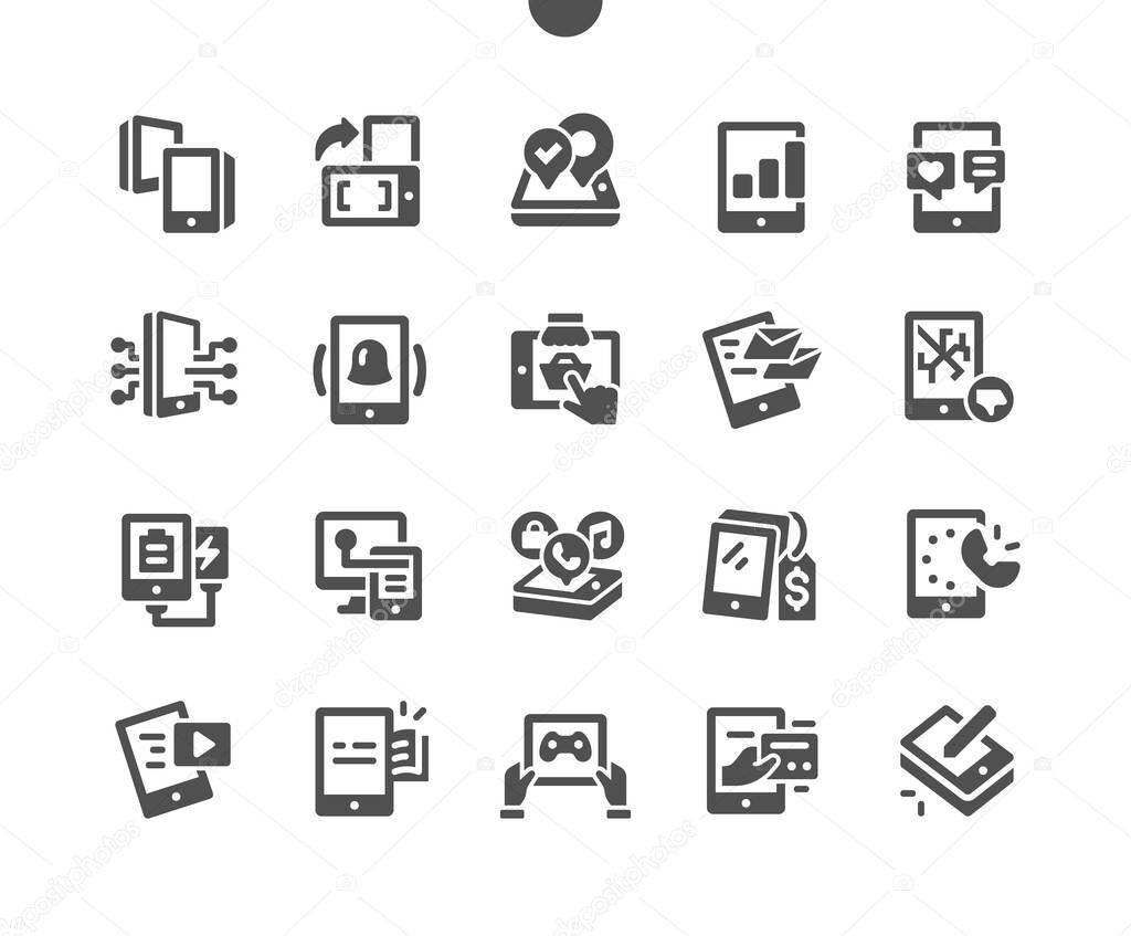 Tablet Well-crafted Pixel Perfect Vector Solid Icons 30 2x Grid for Web Graphics and Apps. Simple Minimal Pictogram