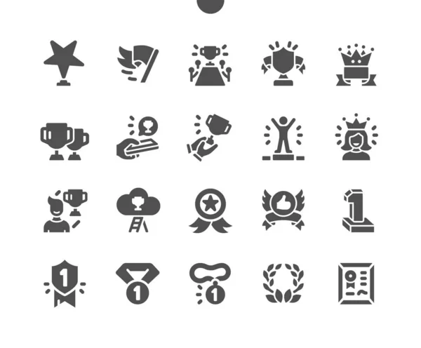 Premios Pixel Perfect Vector Solid Icons 30 2x Grid for Web Graphics and Apps. Pictograma mínimo simple — Vector de stock