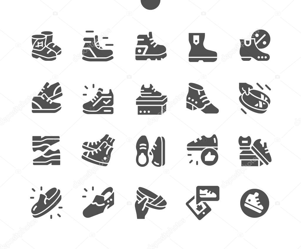 Men's footwear Well-crafted Pixel Perfect Vector Solid Icons 30 2x Grid for Web Graphics and Apps. Simple Minimal Pictogram