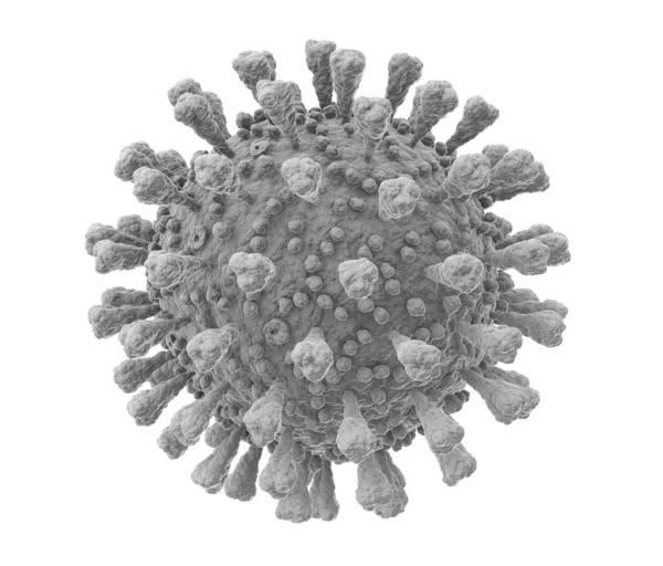 Resa 3D dell'influenza di Coronavirus isolata su bianco — Foto Stock