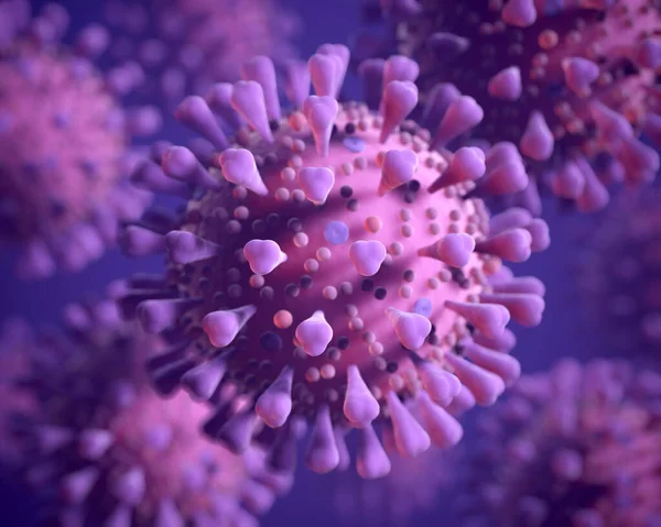 Resa 3D dell'influenza di Coronavirus isolata su bianco . — Foto Stock