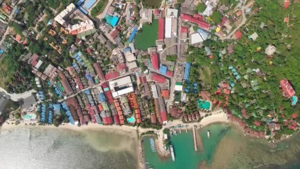 Aerial view of coastline of Koh Phangan island in Thailand — Stock Video