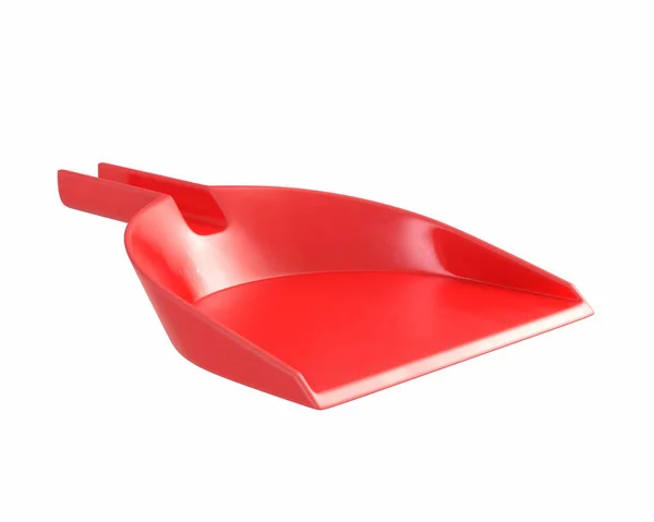 Redare 3D de roșu Dustpan izolat pe alb . — Fotografie, imagine de stoc