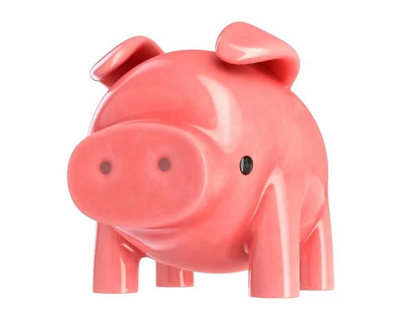 Renderização 3D do banco piggy rosa isolado no branco — Fotografia de Stock