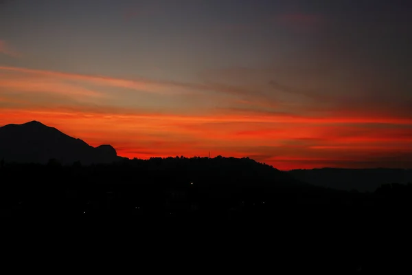 Pôr do sol sugestivo italiano Fotografia De Stock