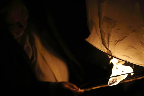 Lanterne cinesi di notte — Foto Stock