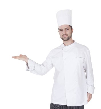 ile onun el eller genç beyaz Şef