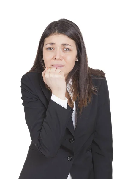 Worried businesswoman gesturing — Stock Photo, Image