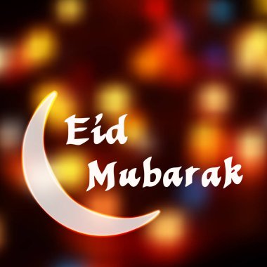 Hilal ay parlak renkli arka plan.