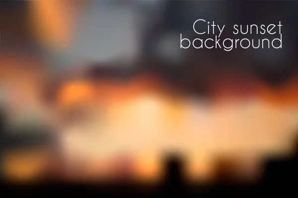 Gün batımı arka plan bulanık. Akşam cityscape vektör çizim