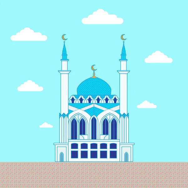 Moschee. flaches Design Gebäude, Plakatvorlage — Stockvektor