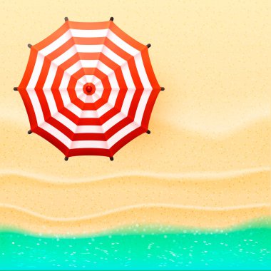Beach üstten görünüm şemsiye vektör çizim
