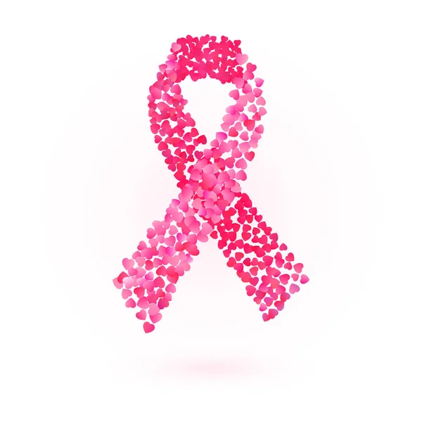 Ροζ κορδέλα - σύμβολο συνειδητοποίηση καρκίνου του μαστού — Διανυσματικό Αρχείο
