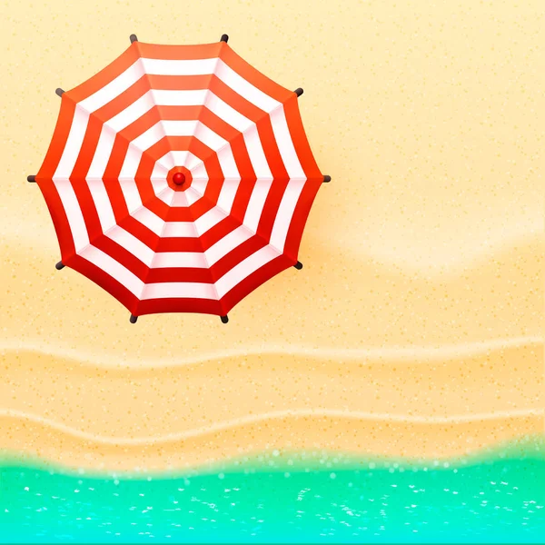 Beach üstten görünüm şemsiye vektör çizim — Stok Vektör