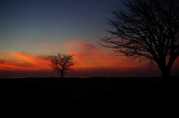 Sunset Sunrise Beauty Nature End Night Evening Gives Perfect Color — Stock Photo, Image