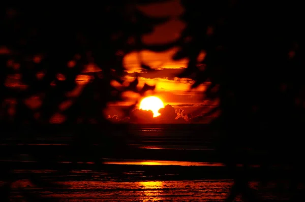 Pôr Sol Praia — Fotografia de Stock