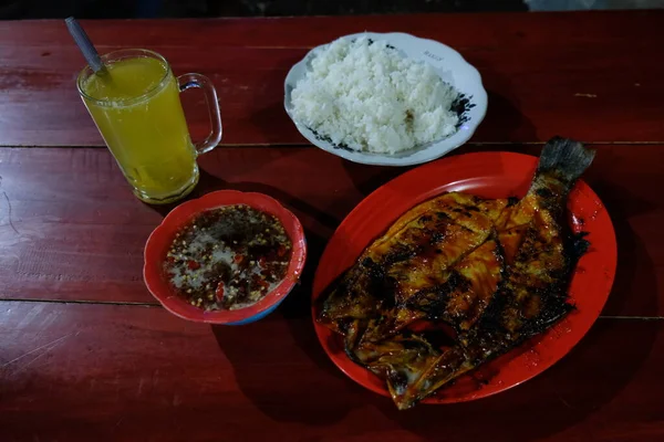 Alimento Especial Javanés Con Especias Tradicionales Javanesas Para Producir Pescado — Foto de Stock