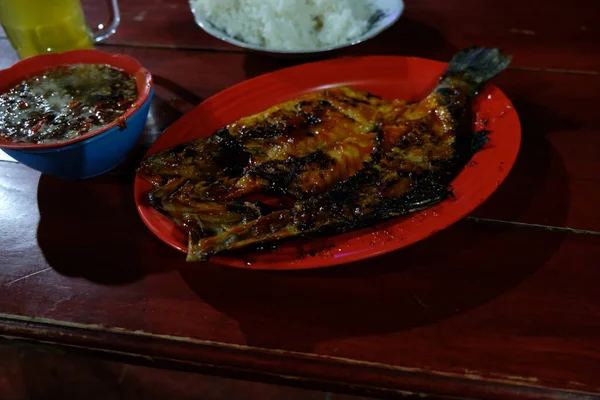 Alimento Especial Javanés Con Especias Tradicionales Javanesas Para Producir Pescado —  Fotos de Stock