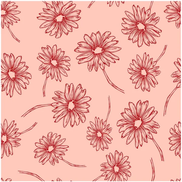 Motif Fleur Marguerite Fond Coloré Papier Peint Sans Couture Impression — Image vectorielle