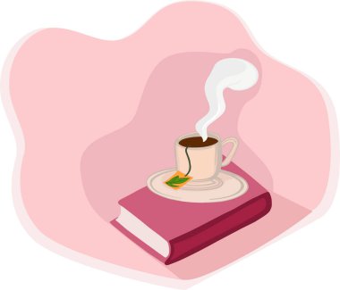 Pankart, vektör karalama çizimi tasarımı için kahve kitabı posteri.