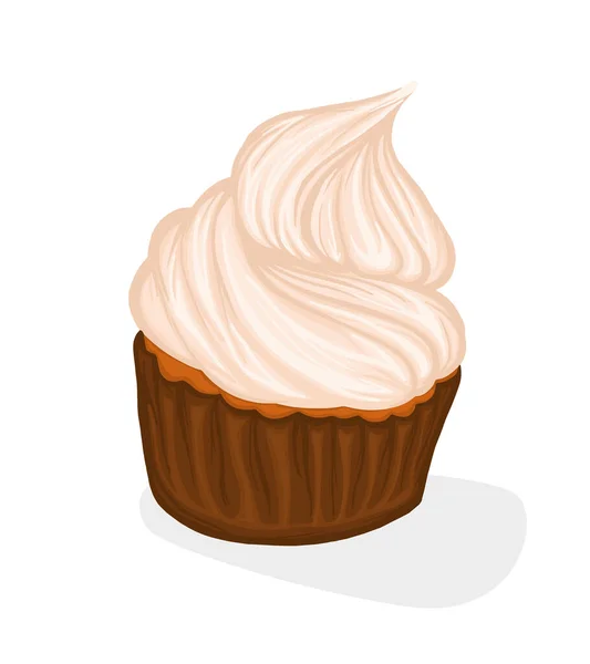 Cupcake Cream Vector Sweets Muffin Dessert Baking Delicacy Picture Food — Stock Vector