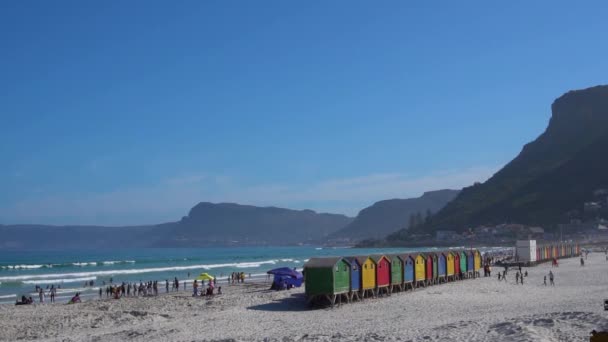 Muizenberg Beach, Kaapstad, Zuid-Afrika — Stockvideo