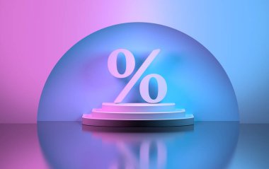 Kalıpta büyük bir yüzde satış işareti var.